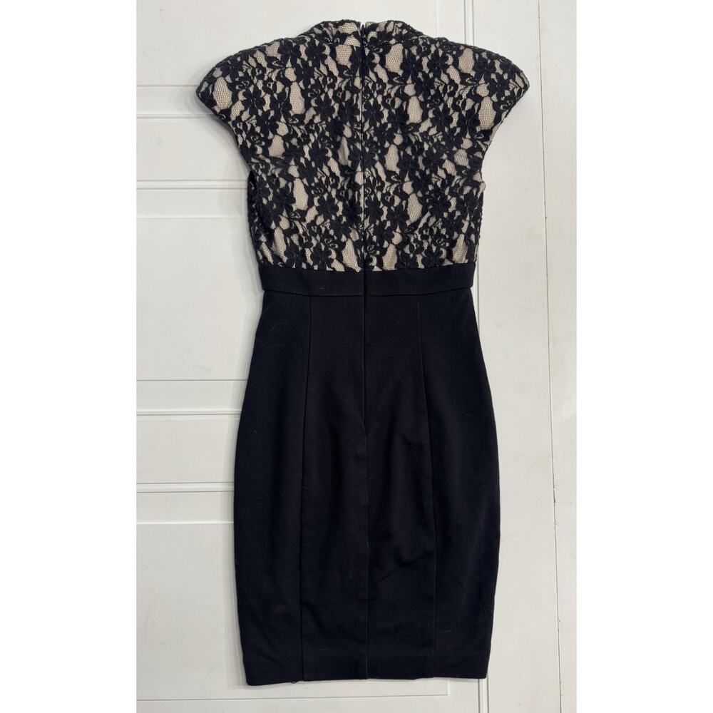 Ted Baker London Briony Black Nude Lace Top Bodycon Mini Dress Size 0 - Picture 6 of 7